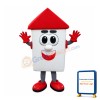 White & Red House Mascot Costume