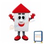 White & Red House Mascot Costume