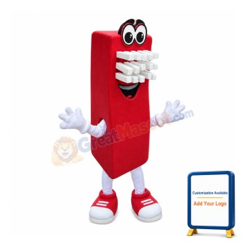 Red Brush Mascot Costume