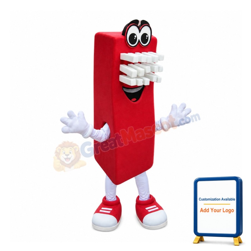 Red Brush Mascot Costume