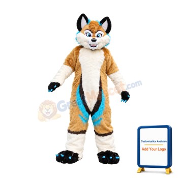 Brown Husky Dog Wolf Mascot Costume