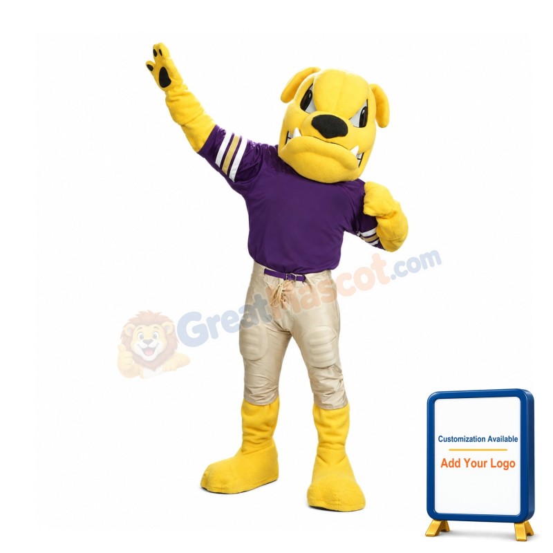 Yellow Bulldog Mascot Costume