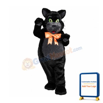 All Black Cat Mascot Costume