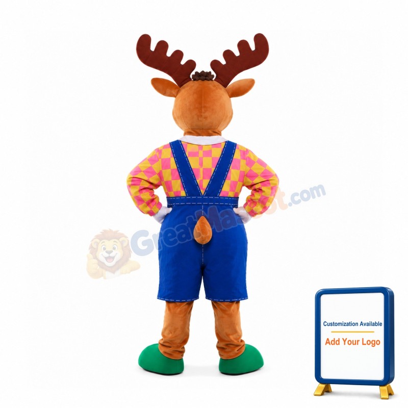 Thinker Moose Mascot Costume