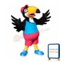 College Black Parrot Mascot Costume