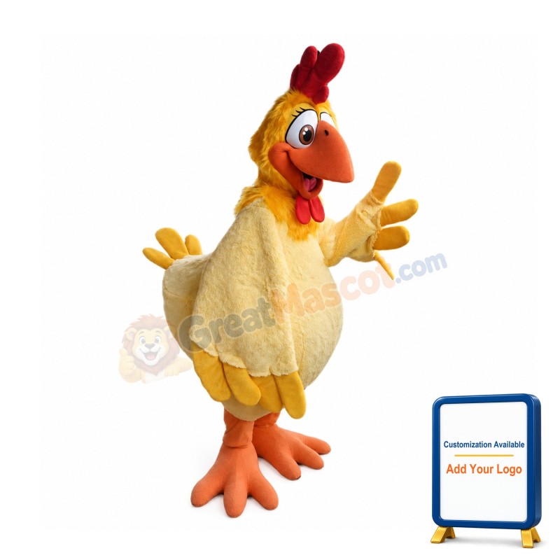 College Yellow Chicken Mascot Costume
