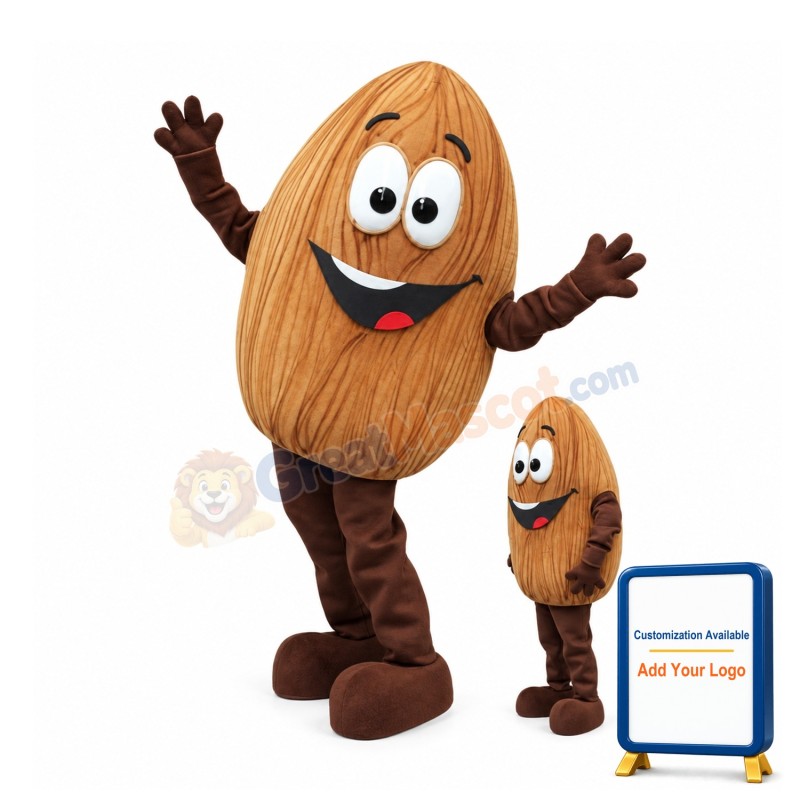 Cute Almond Mascot Costume