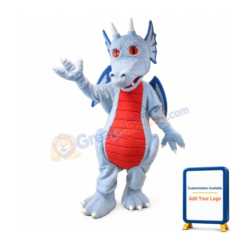 Blue Red Dragon Mascot Costume