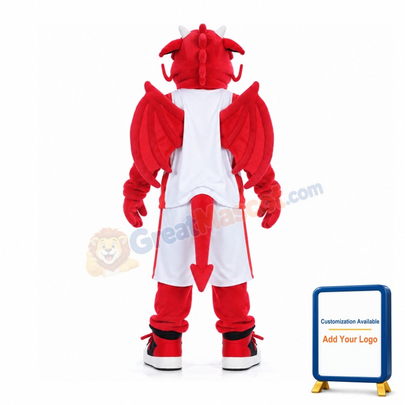 Fierce Sport Red Dragon Mascot Costume
