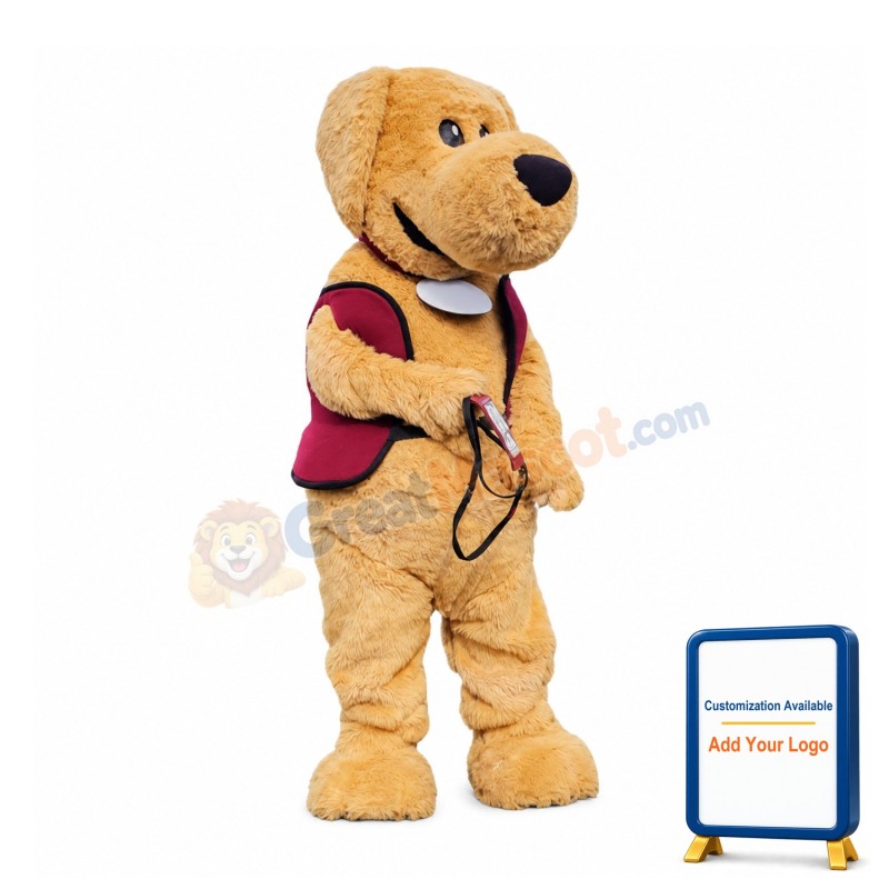 Brown Furry Dog Mascot Costume