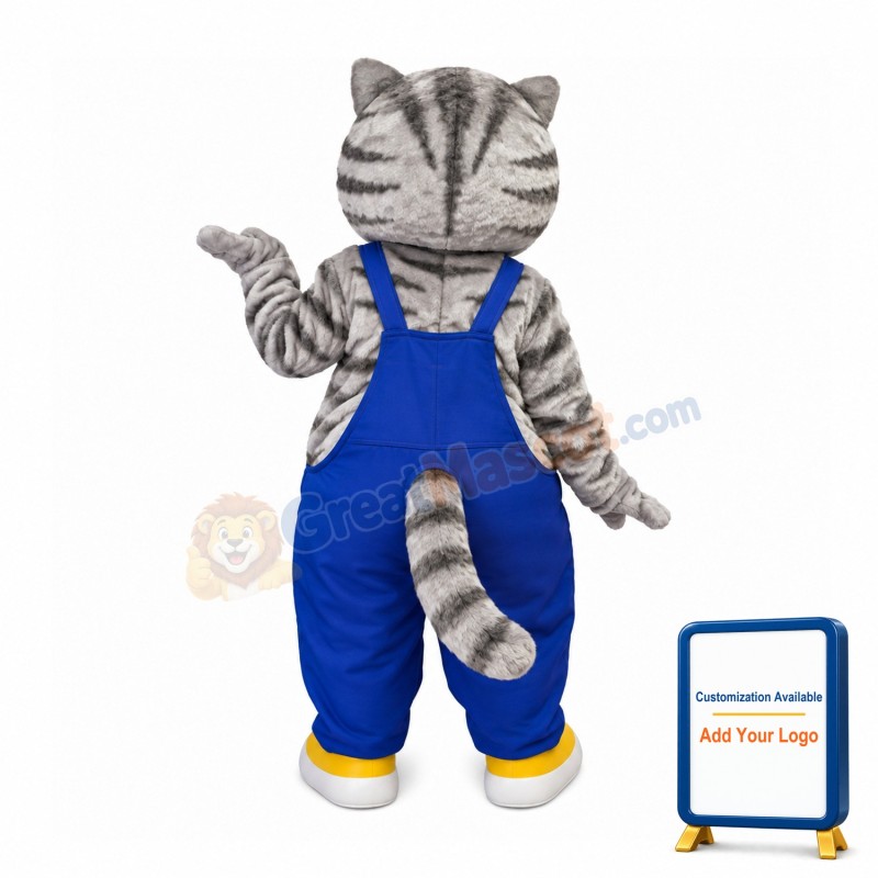 Partial Gray Cat Mascot Costume