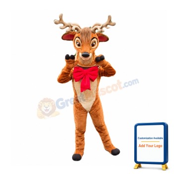 Friendly Realistic Deer Mascot Costume