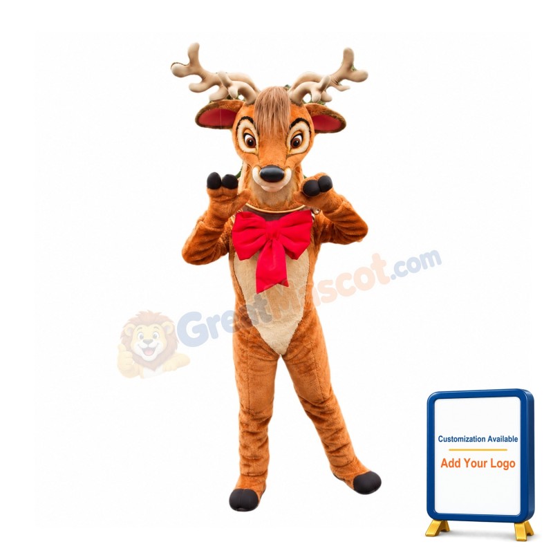 Friendly Realistic Deer Mascot Costume
