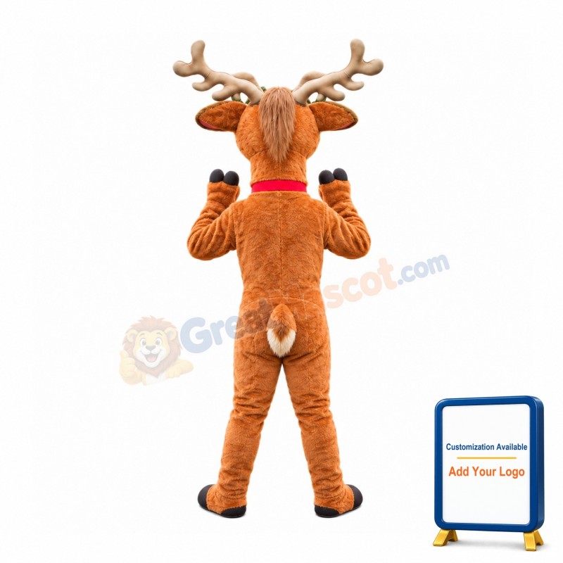 Friendly Realistic Deer Mascot Costume