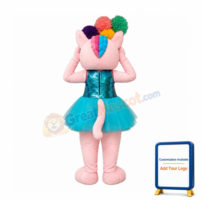 Pink Cat Mascot Costume