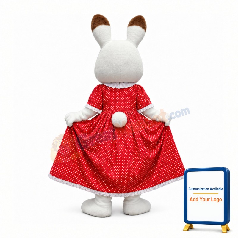 Super Lovely White Bunny Mascot Costume