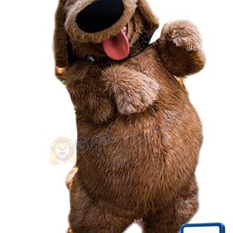 Lovely Furry Brown Dog Mascot Costume