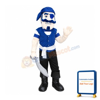 Blue Pirate Man Mascot Costume
