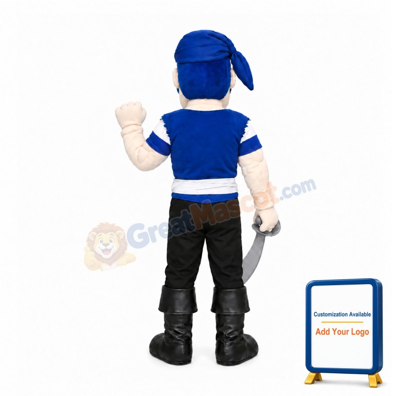 Blue Pirate Man Mascot Costume