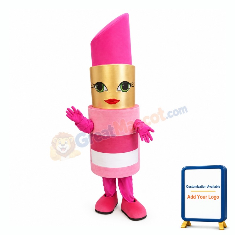 Pink Lipstick Mascot Costume