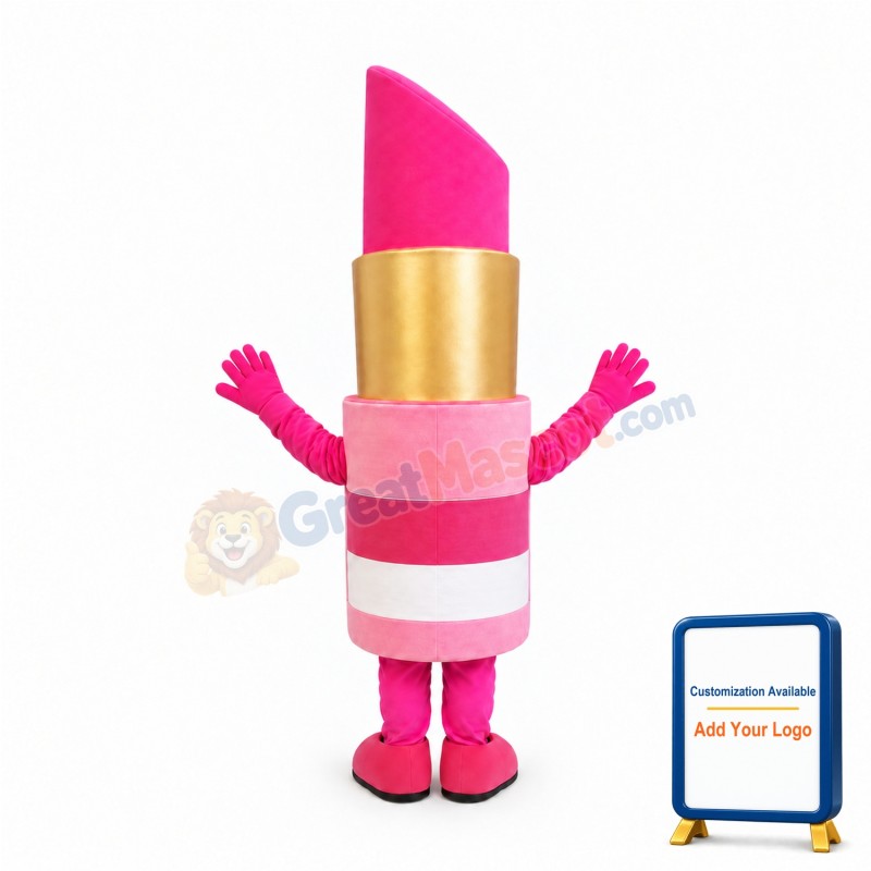 Pink Lipstick Mascot Costume