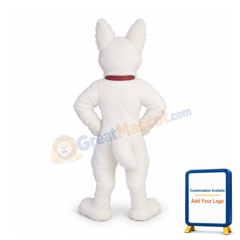 White German Shepherd Dog Bolt Mascot Costume