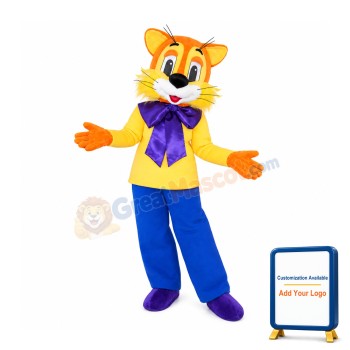 Happy Yellow Cat Mascot Costume