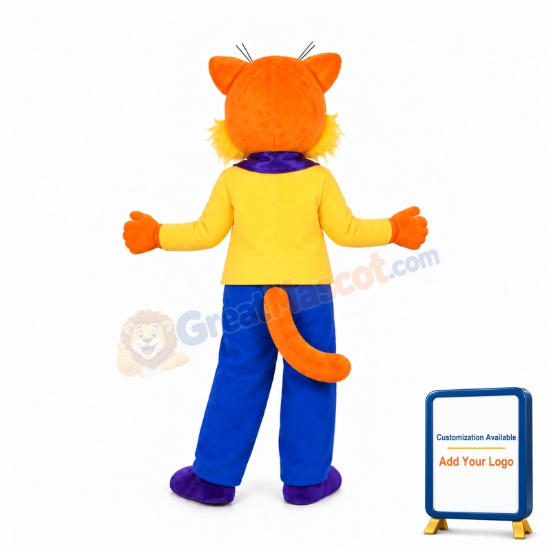 Happy Yellow Cat Mascot Costume