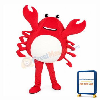 Happy Red Crab Mascot Costume