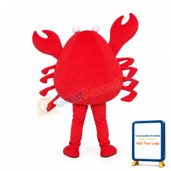 Happy Red Crab Mascot Costume