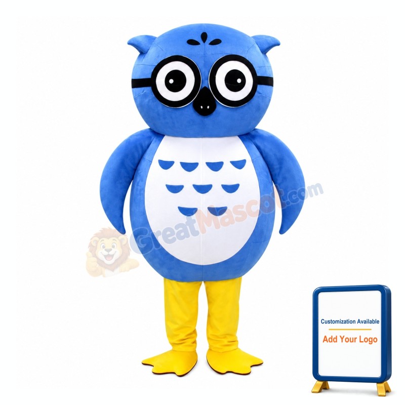 Super Lovely Blue Owl Mascot Costume