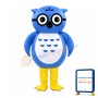 Super Lovely Blue Owl Mascot Costume