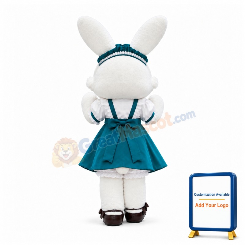 Super Cute White Bunny Mascot Costume