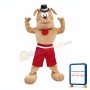 Cute Brown Bulldog Mascot Costume