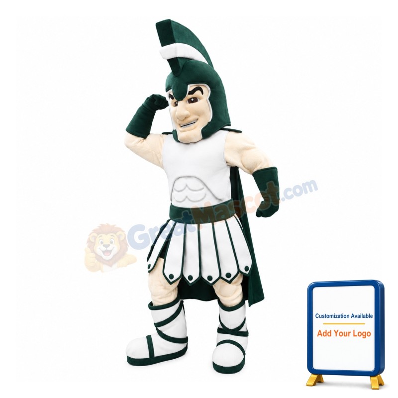 Green College Warrior Mascot Costume