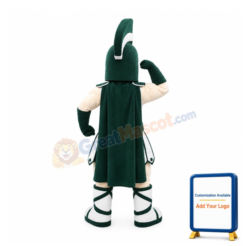 Green College Warrior Mascot Costume