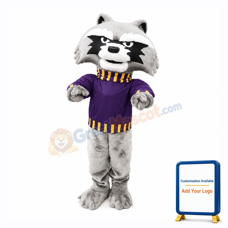 College Cute Raccoon Mascot Costume
