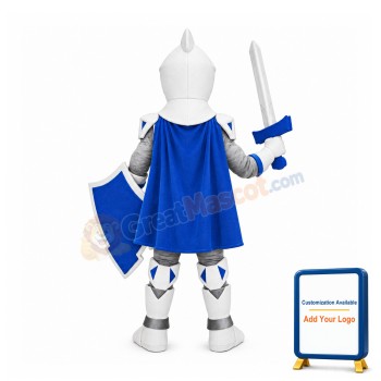 Blue & Grey University Knight Mascot Costume