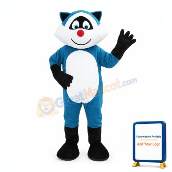 Blue Raccoon Mascot Costume