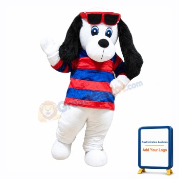 Plush White Dog Mascot Costume