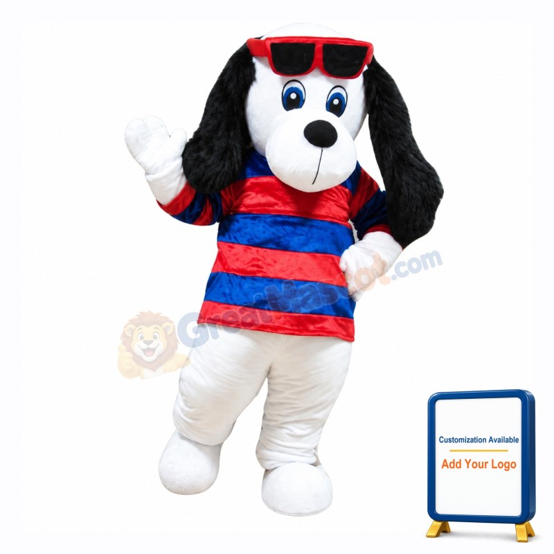 Plush White Dog Mascot Costume