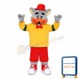 Gray Mouse In Yellow And Red Outfit Mascot Costume