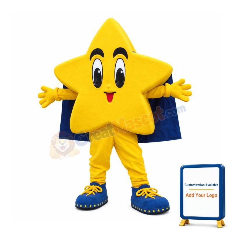 Happy Yellow Star Mascot Costume