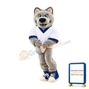 College Grey Wolf Mascot Costume