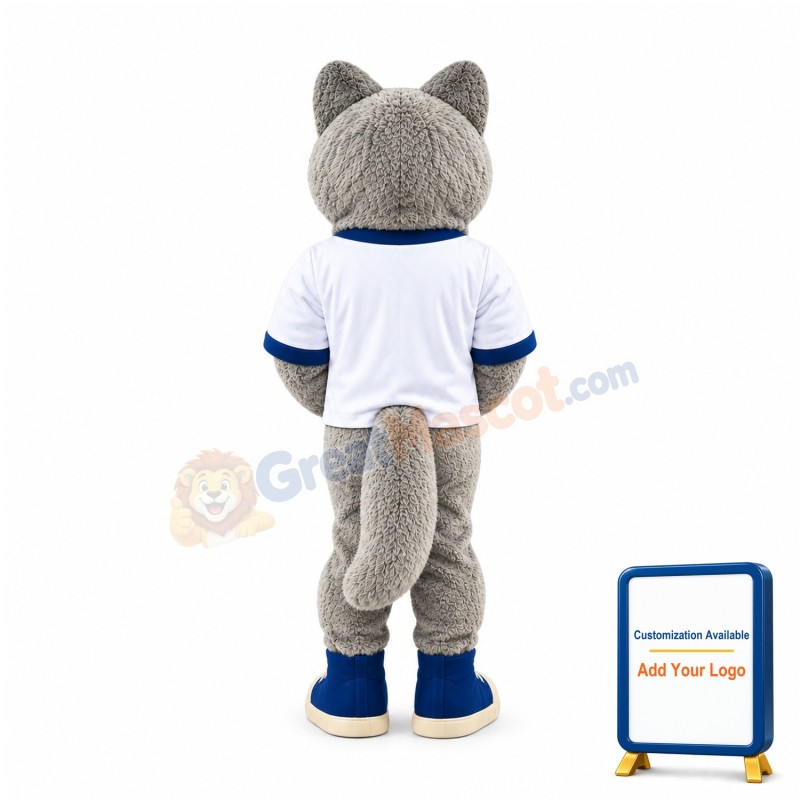 College Grey Wolf Mascot Costume