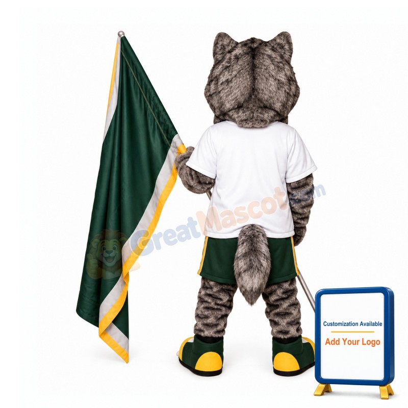 Sport Grey & White Wolf Mascot Costume