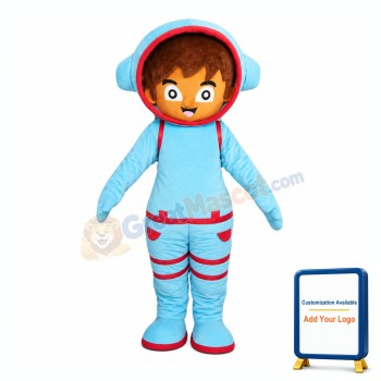 Blue Astronaut Mascot Costume