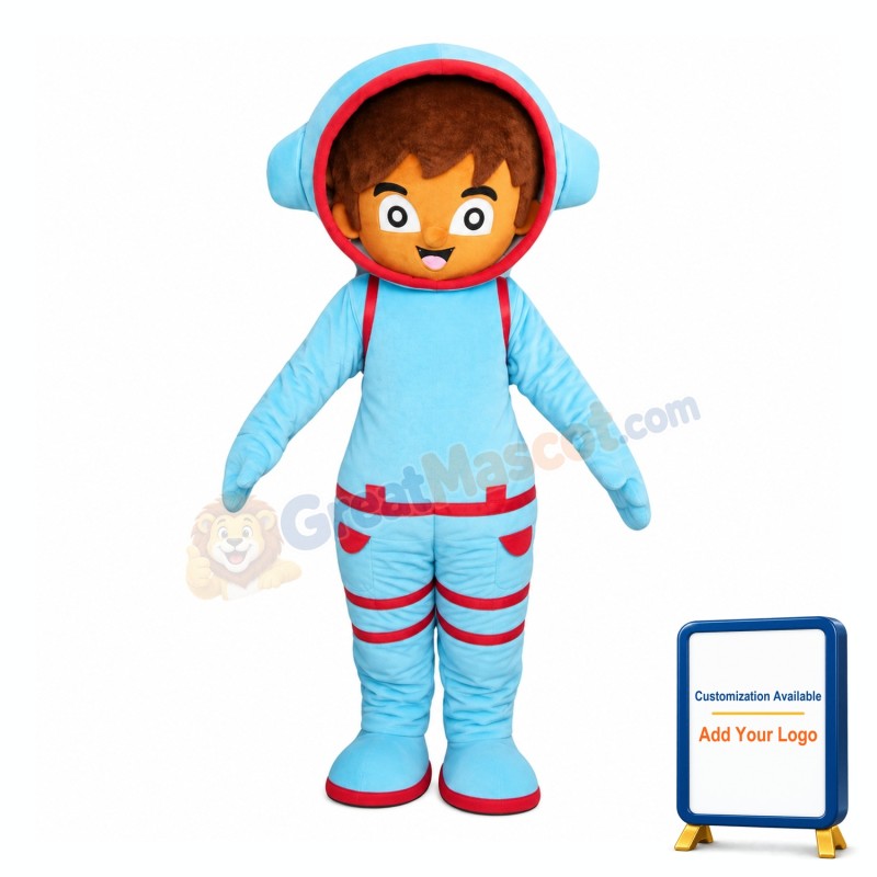 Blue Astronaut Mascot Costume