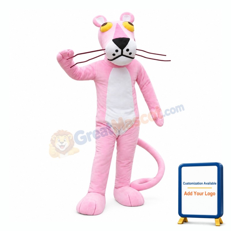 Pink Leopard Mascot Costume