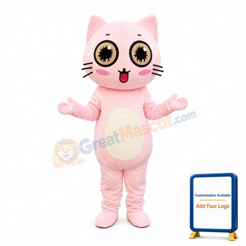 Pink Animal Cat Mascot Costume